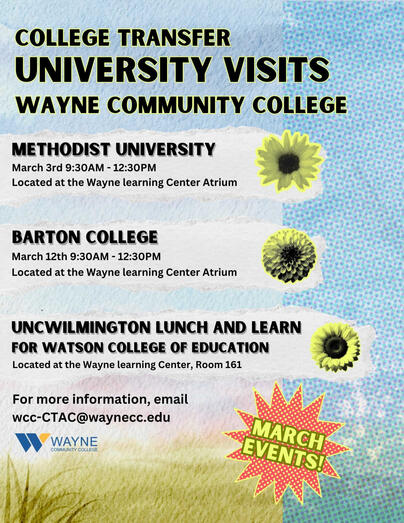 Wayne Community College - University Visits!